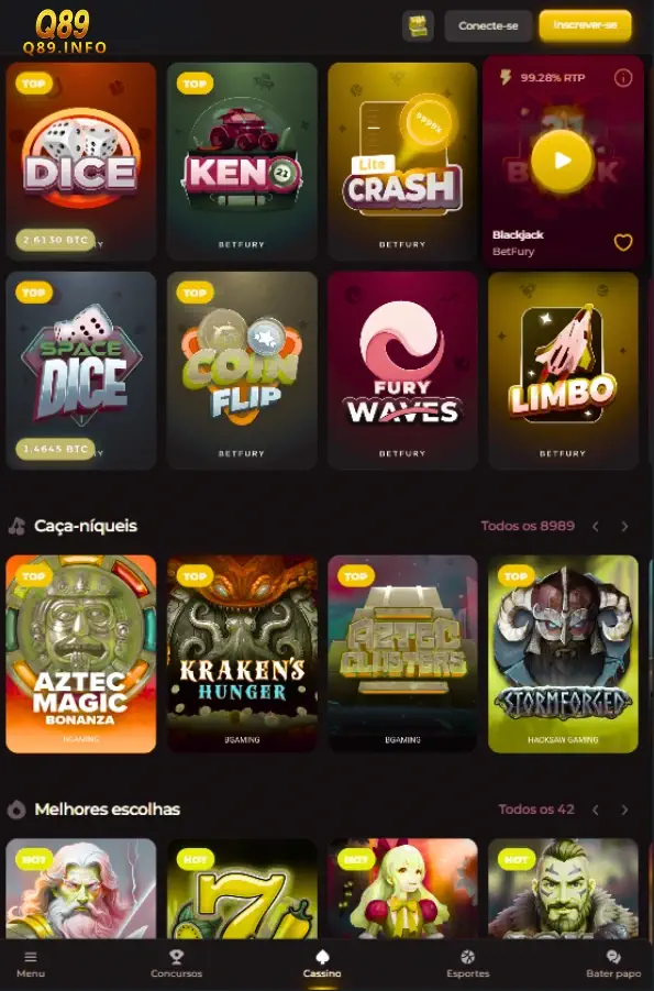 Aplicativo oficial do Q89 cassino para celular